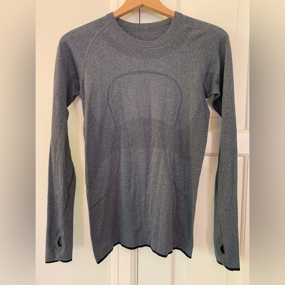 Lululemon Dark Gray Swiftly Tech Long Sleeve Shirt (Size 8)